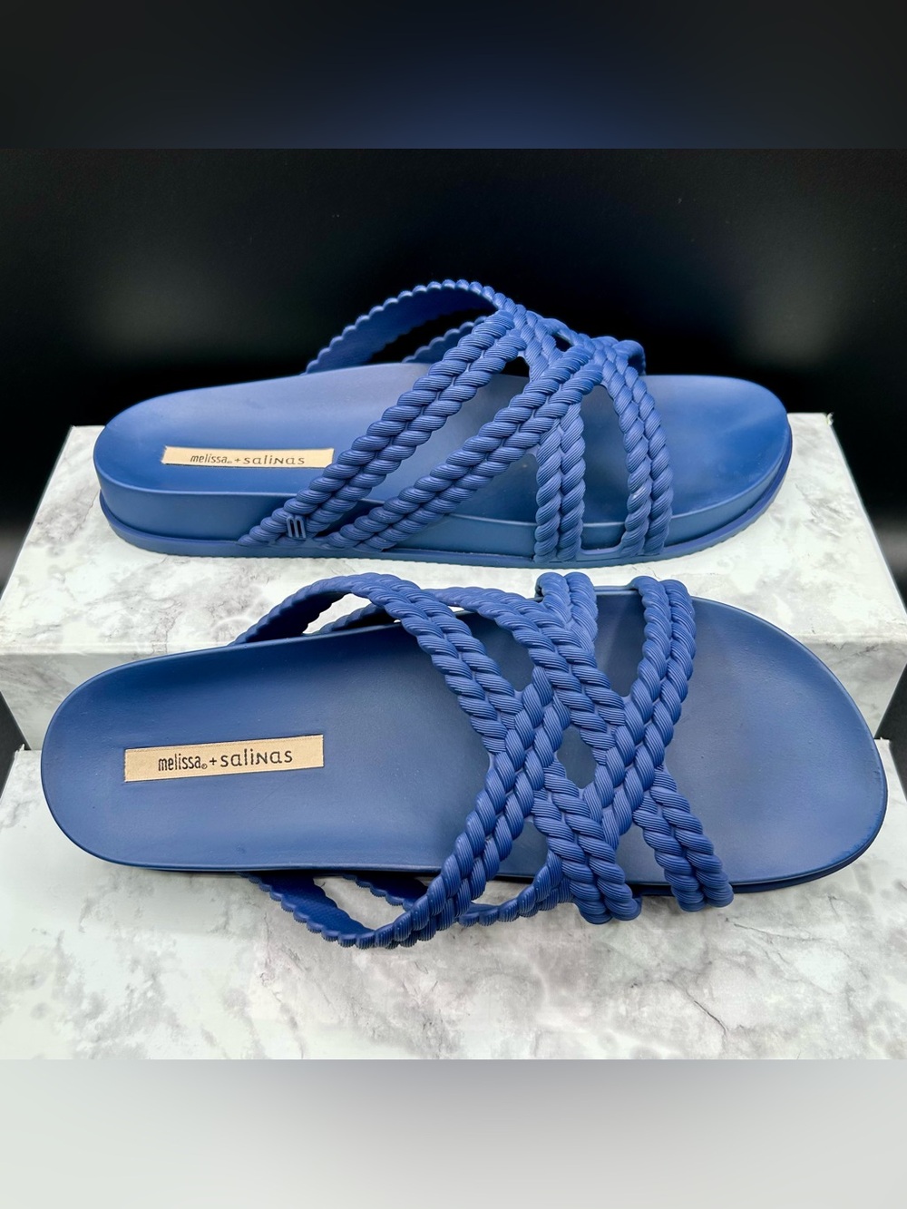 MELISSA Cosmic Salinas Sandals Navy Blue. Size 10